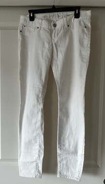 Express Zelda Jean Legging Extra Low Rise Slim Fit White Denim Size 8